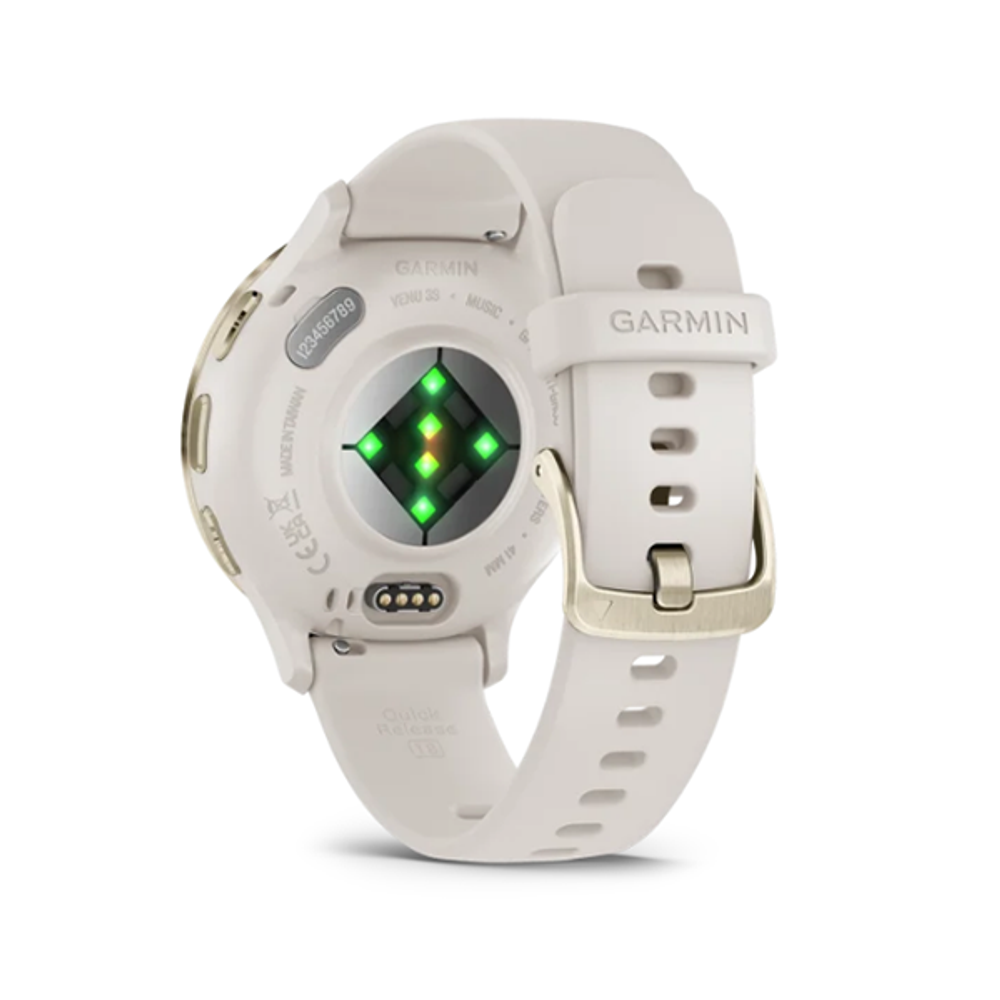 Умные часы Garmin Venu 3S 41 мм Безель из нержавеющей стали из мягкого золота, корпус из слоновой кости и силиконовый ремешок
