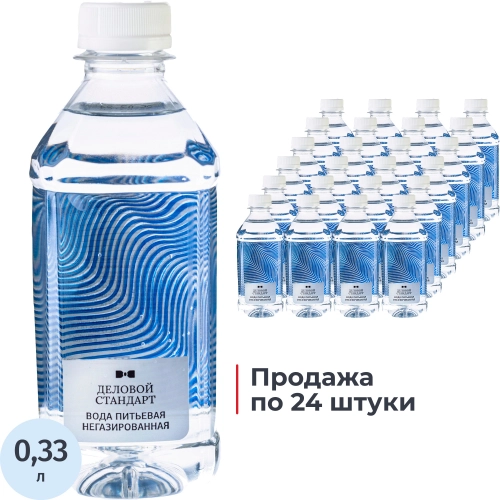 Вода питьевая Деловой Стандарт негазированная пластиковая бутылка 0.33 л 24шт