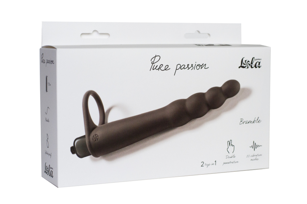 Вибронасадка для двойного проникновения Pure Passion Bramble black