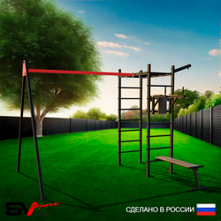 Уличный спортивно-игровой комплекс Sv Sport У3221П1 (Брусья/Скамья/Подвесы на подш/Кронш бокс)