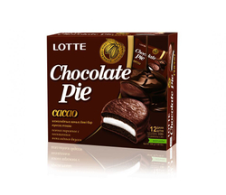 Печенье ЛОТТЕ Чоклэт Пай Какао (LOTTE CHOCOLATE PIE CACAO) х/к 336 гр (28 гр х12)