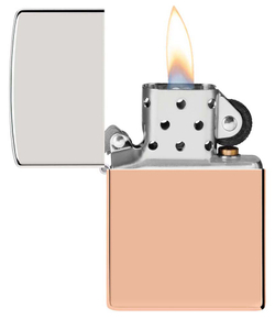 Зажигалка Zippo Bimetal с двойным металлическим покрытием, медь/латунь/сталь, медная, 38x13x57 мм