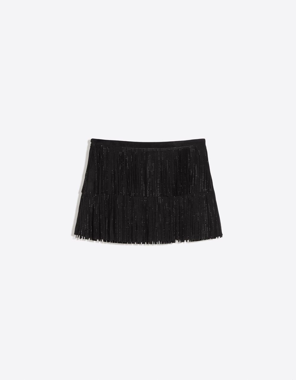 Женская мини-юбка с бахромой и стразами - BERSHKA