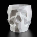 Череп-Ваза для конфет/карандашей, полигональная, 3D печать, белая