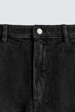 ZARA ВЕЛЬВЕТОВЫЕ БРЮКИ CARROT FIT, ЧЕРНЫЙ