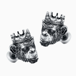 Запонки мужские KING MONKEY, оксидирование, рубин — корунд