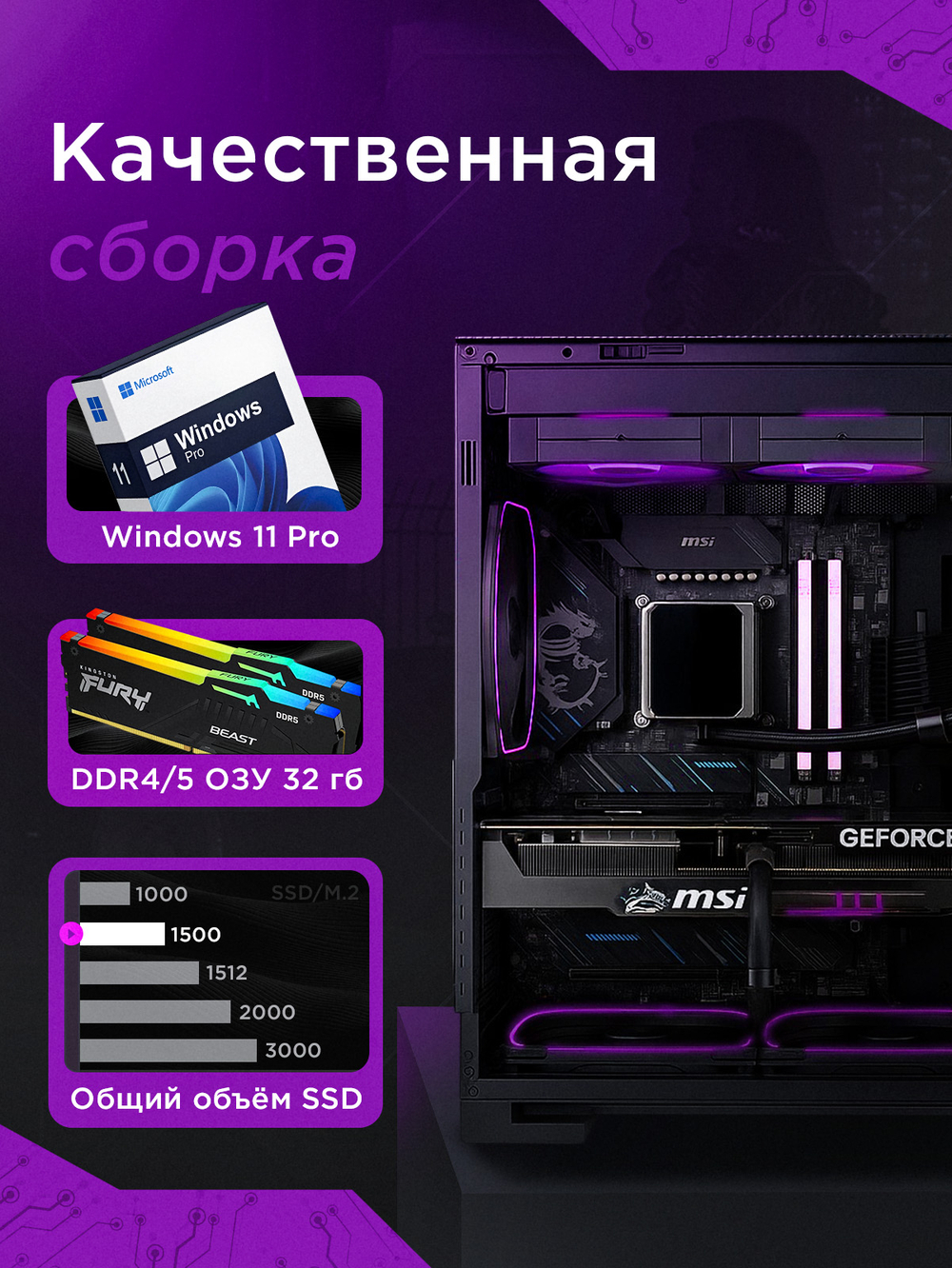 Игровой компьютер FIRESTRIKE PRO Core i9-14900KF / RTX4080 SUPER 16ГБ / 32ГБ DDR5 / SSD 1,5ТБ