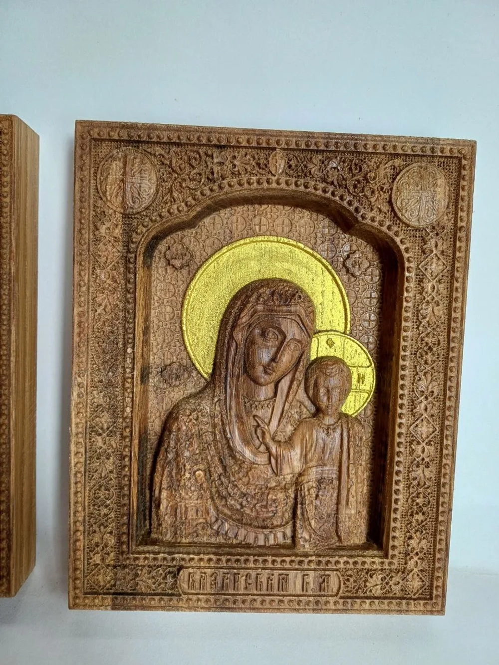 Освященная Икона Казанской Божией Матери 19x23.8см дуб - Кб