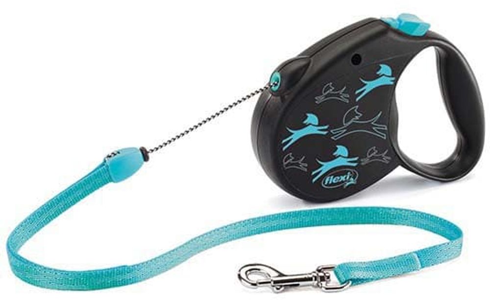 FLEXI рулетка Color "dog" L (до 50 кг) трос 5 м голубая
