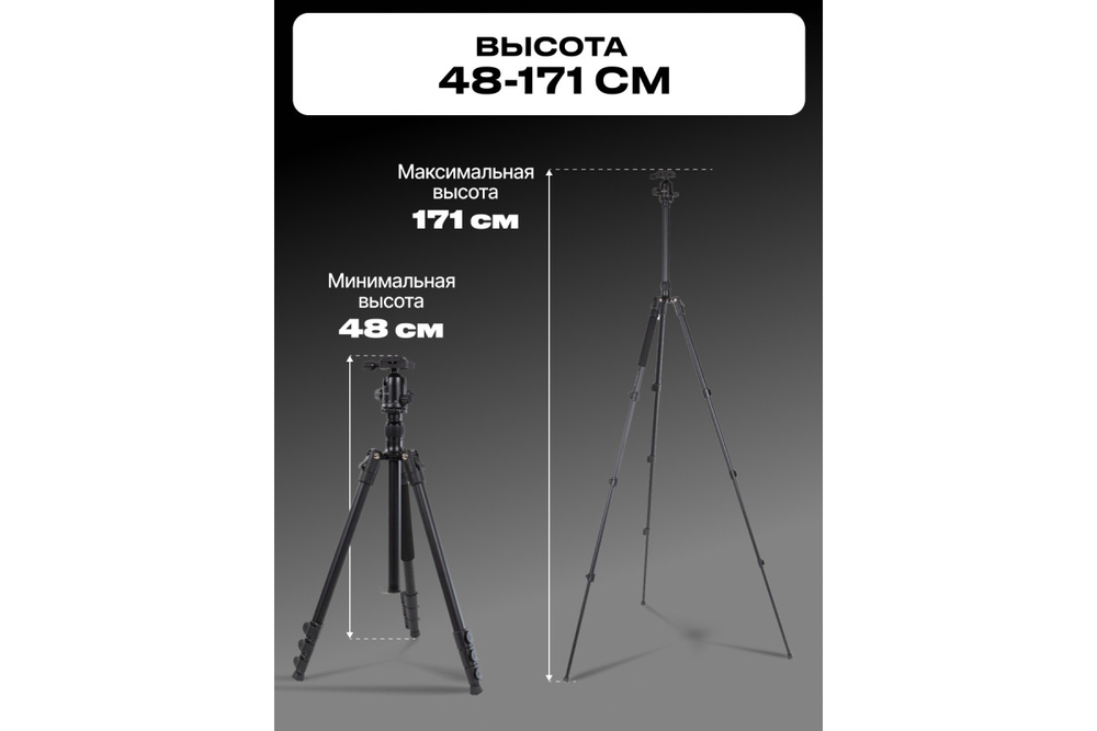 Штатив Raylab Pro 65 алюминиевый сплав (с головой)