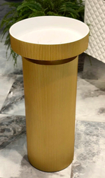 Boheme Раковина накладная рифленая Corian 400*130 GOLD + Пьедестал для раковины рифленый Corian 300*720 GOLD