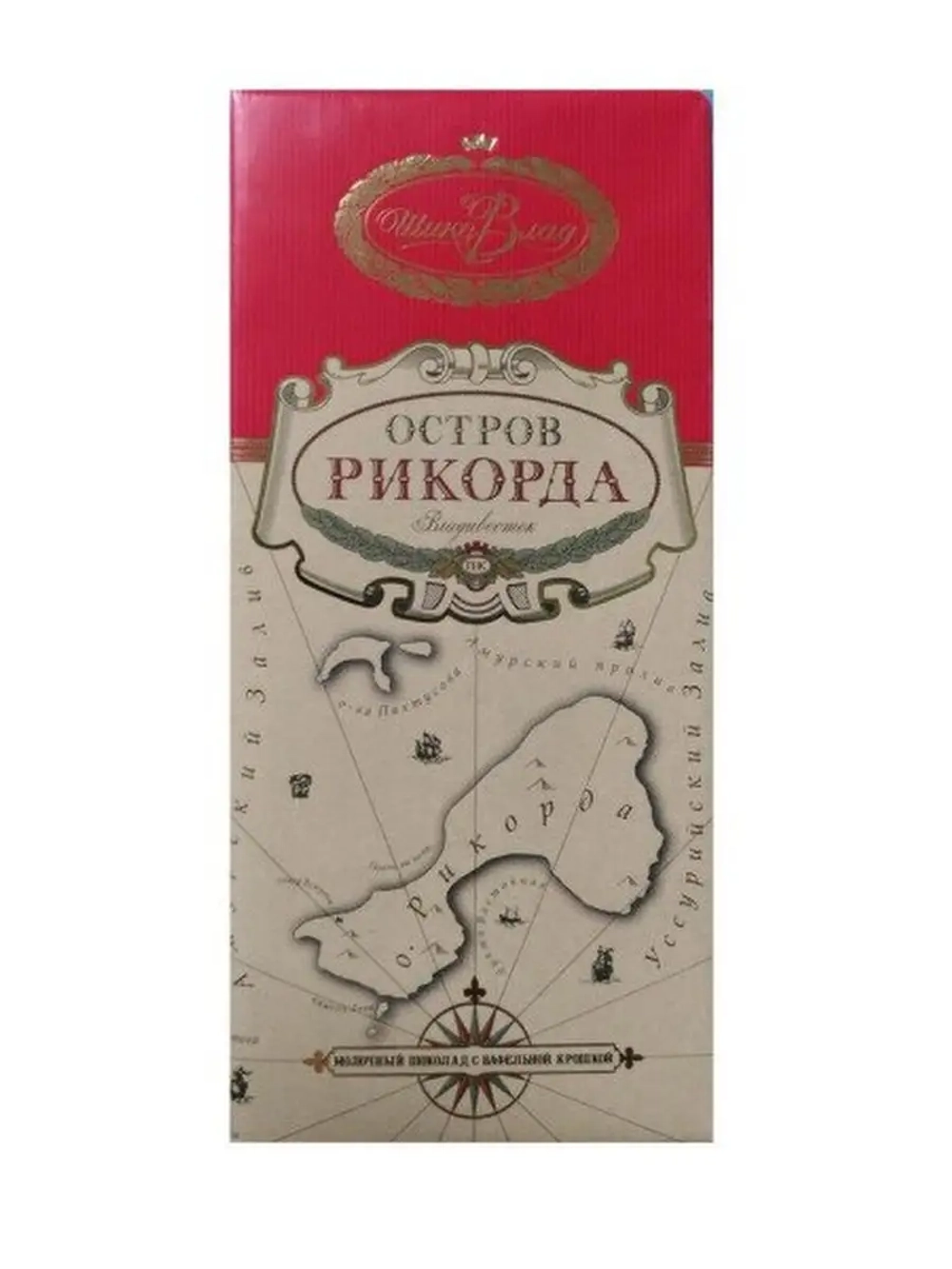 Шоколад молочный "Остров Рикорда" с вафельной крошкой 320