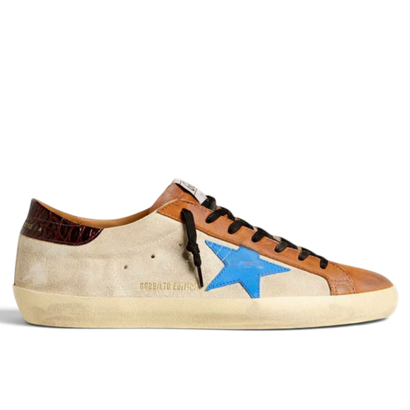 Golden Goose Superstar LTD Light Blue Star and Crocodile Heel Tab