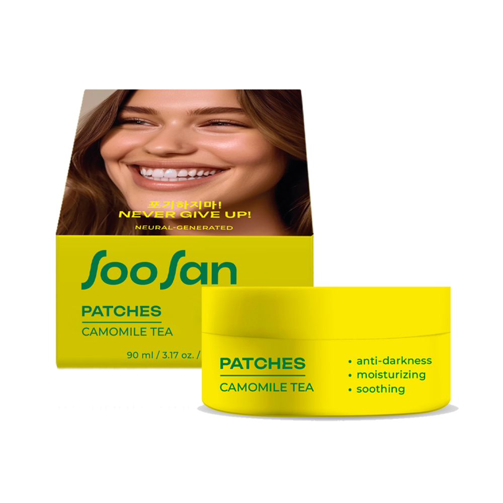 SOOSAN Патчи для глаз от отеков и мешков с экстрактом ромашки - Patches with Camomile Tea,84г