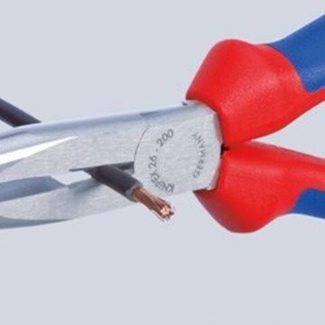 Круглогубцы с плоскими губками с режущими кромками, 200 мм, KNIPEX 26 22 200 KN-2622200