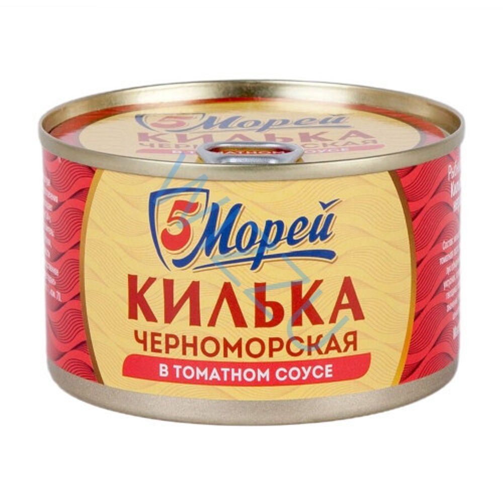 Килька 5 Морей черноморская обжар в т/с ж/б 240г