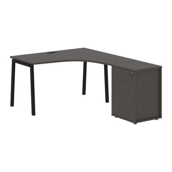 Стол эргономичный с тумбой ELCET 1318(R)  1360х1880х750 EDIS