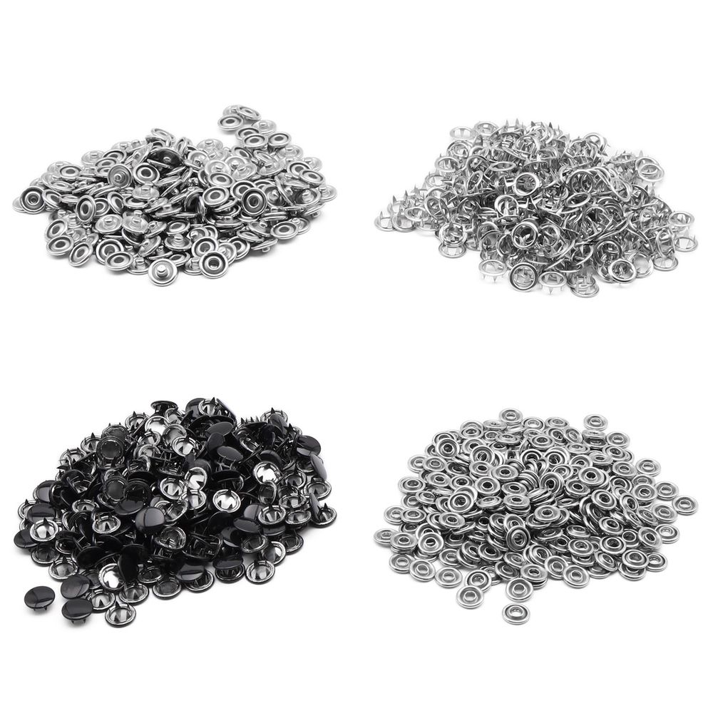 Кнопка рубашечная (джерси) закрытая ⌀9.5 мм, ≈1440 шт, МЕТАЛЛ, эмаль, цв.322 черный глянцевый, NEW STAR