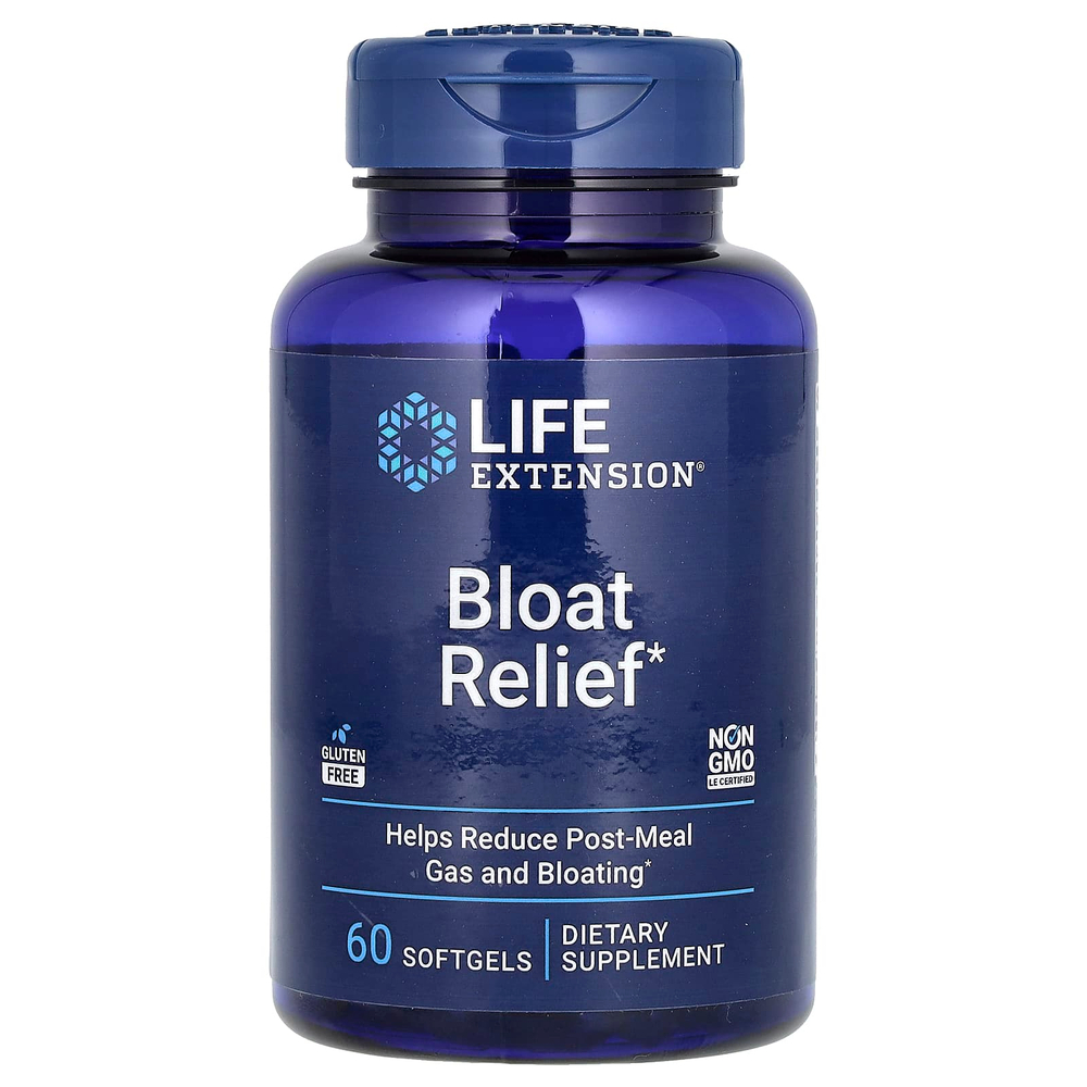 Life Extension, Средство от вздутия живота, 60 мягких таблеток