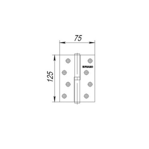 Петля дверная съемная FUARO 413-5 125х75х2,5 PB L золото левая /18097/ (1 шт)