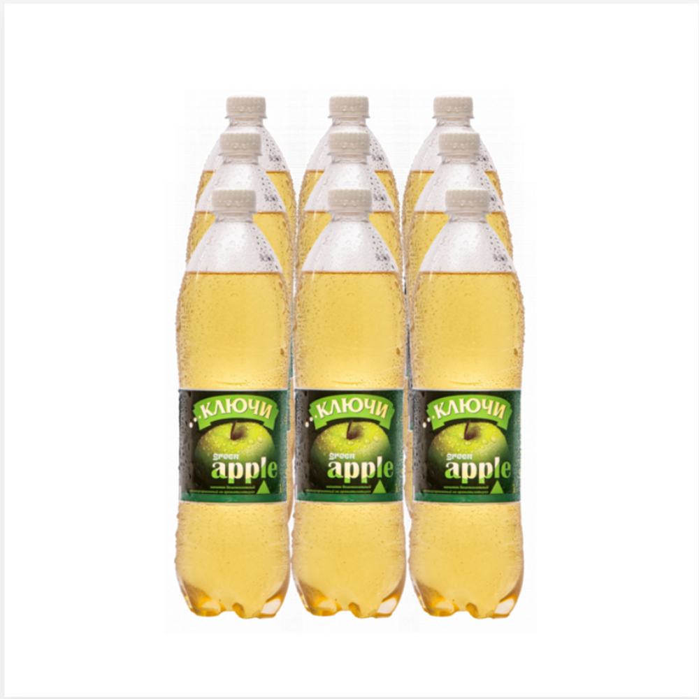 Напиток "Green Apple" 1 л Пэт, среднегазированный, безалкогольный, ароматизированный  /9/