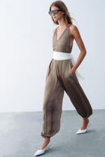 САТИНОВЫЙ КОМБИНЕЗОН С БРЮКАМИ-БАЛЛОНАМИ — ZARA