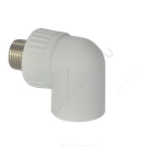 Угольник PP-R комбинированный белый Дн 25х1/2"х90гр НР ZFPCL