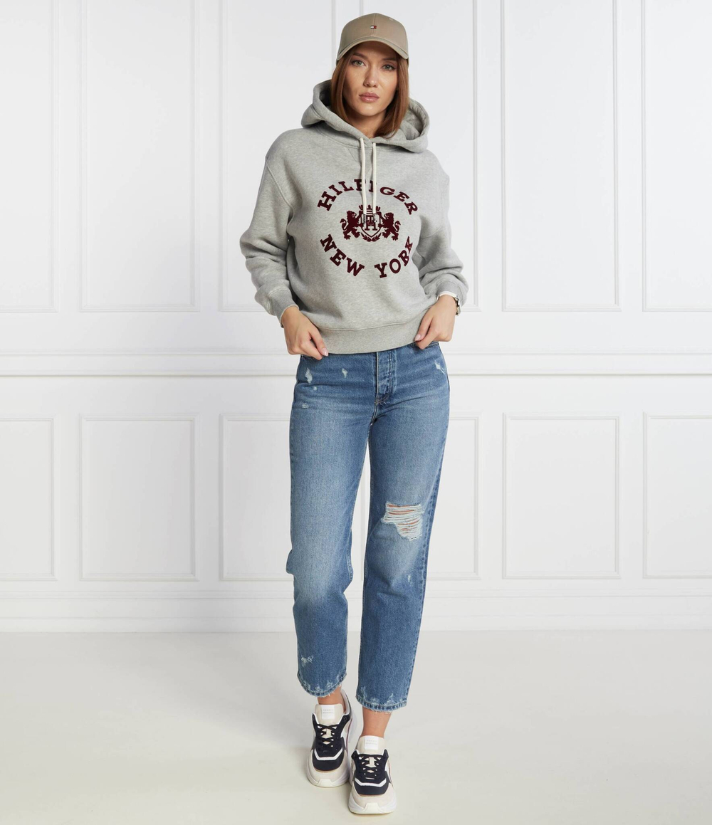 Худи REG VARSITY FLOCK HOODIE Tommy Hilfiger - серый(WW0WW39800)