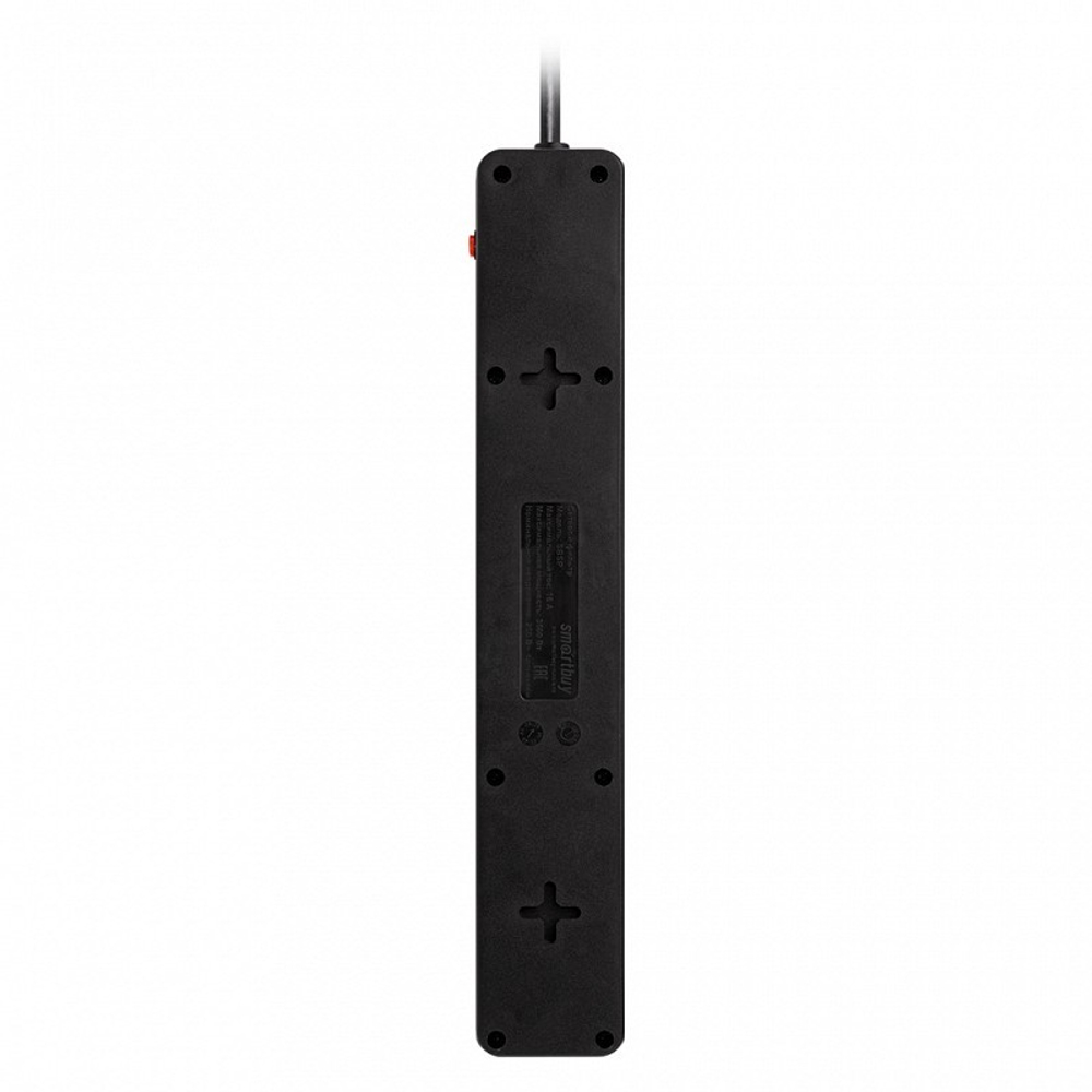 Сетевой фильтр c USB+Type C, 16А, 4 гнезда, c з/ш, с з/к, ПВС, 3 м, черный (SBSP-30C-K)