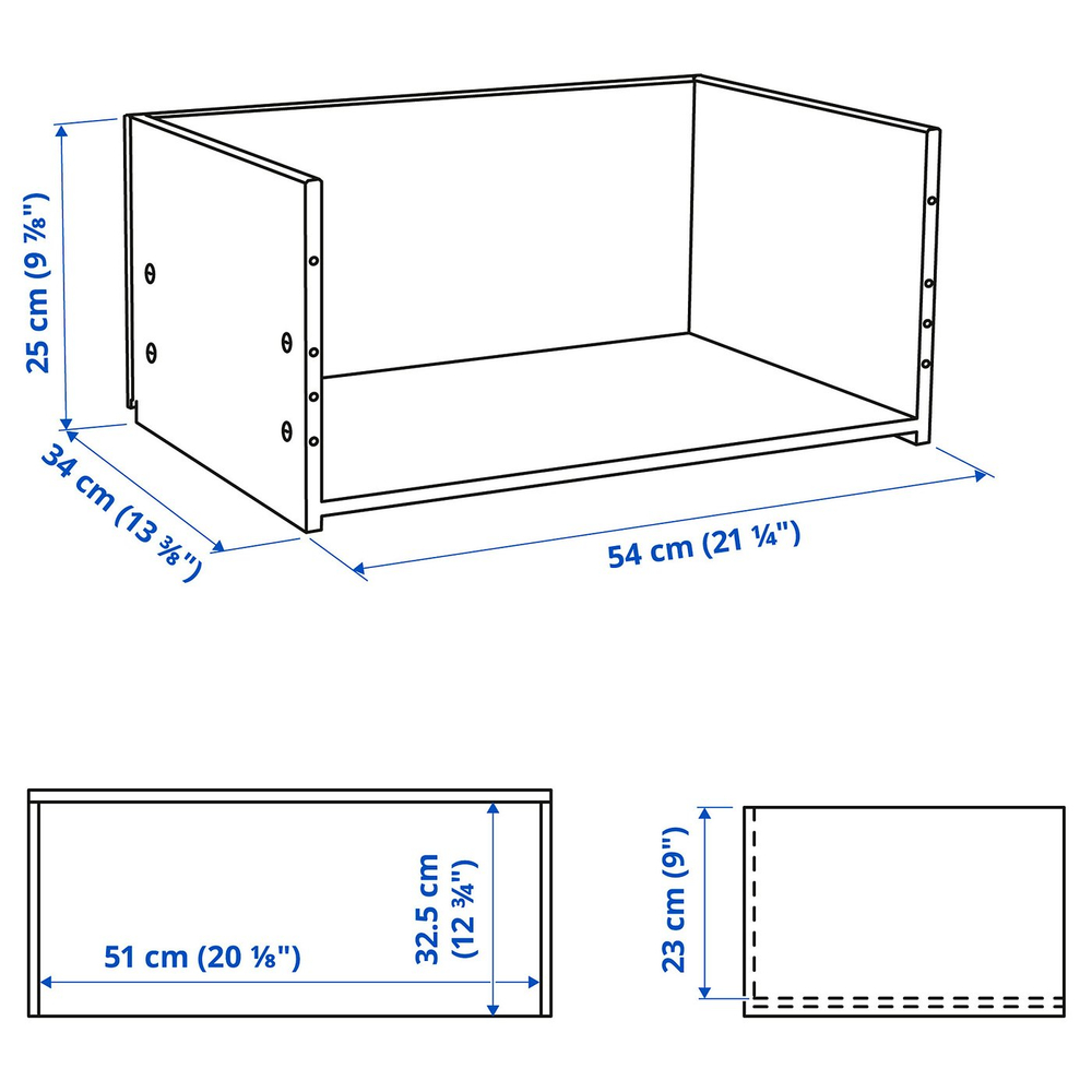 IKEA BESTÅ  (ИКЕА БЕСТО)  -  Корпус ящика - тёмно-серый 60x25x40 см