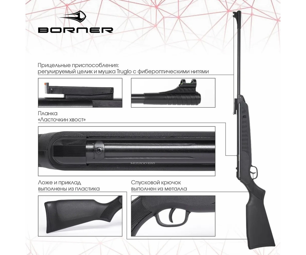 Винтовка пневматическая Borner Chance Two Safe XS-QA8CS пластик кал. 4.5 мм (3 дж)