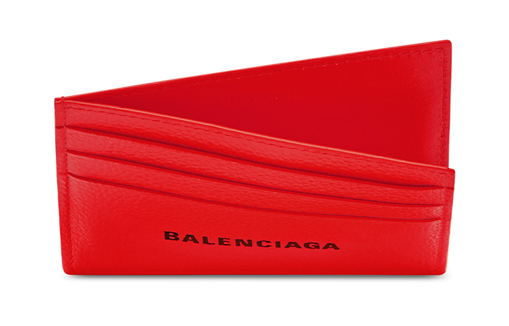 Balenciaga Grain Calfskin Card Holder Card Holder Men"s Red