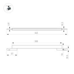 Светильник MAG-MICROCOSM-FLAT-L300-8W Warm3000 (BK, 100 deg, 24V) (Arlight, IP20 Металл, 3 года) 043271