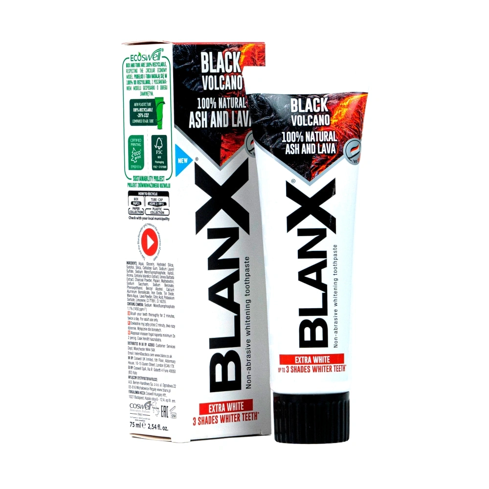 Зубная паста с древесным углем BLANX Black Volcano 75 мл