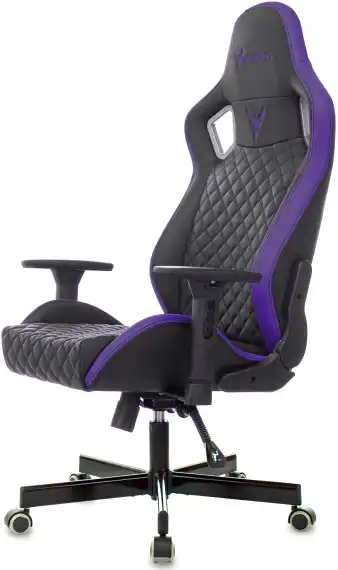 Кресло игровое Knight Outrider черный/фиолетовый ромбик экокожа с подголов. крестов. металл