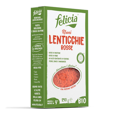 Макароны Ризони (орзо) из красной чечевицы "Felicia", 250 г