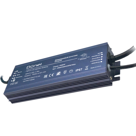 Donel,300Вт,DC24В,12.5А, IP67, 228x80x32 мм,диммируемый 0/1-10v блок питания для светодиодной ленты,
