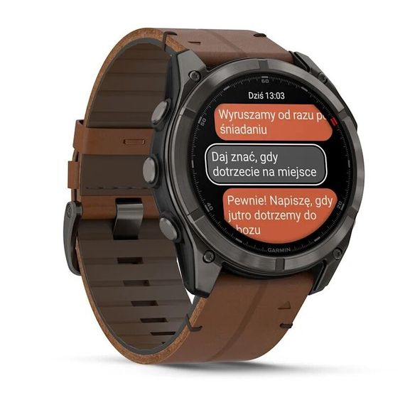 Умные часы Garmin Fenix 8 Pro 51mm Amoled Sapphire Titanium Carbon Grey Chestnut Leather
