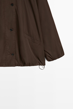 Massimo Dutti Объемная стеганая куртка, кротово-коричневый