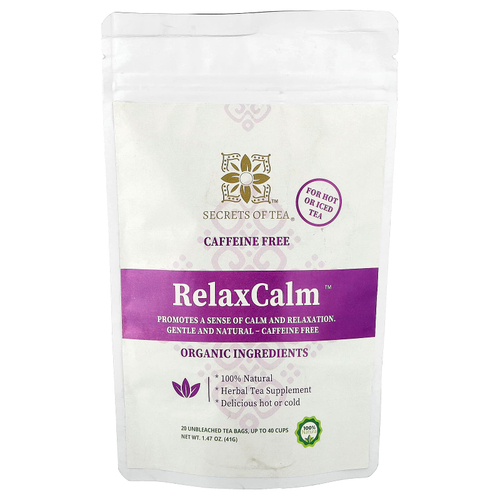 Secrets of Tea, RelaxCalm™, без кофеина, 20 чайных пакетиков, 41 г (1,47 унции)