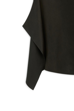 Massimo Dutti Атласная драпированная юбка с разрезом - Limited Edition, зеленый