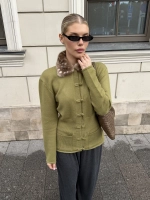 Кардиган ципао с баской и мехом бэмби
