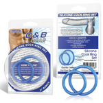 Набор из двух голубых силиконовых колец разного диаметра SILICONE COCK RING SET (Цвет: синий)