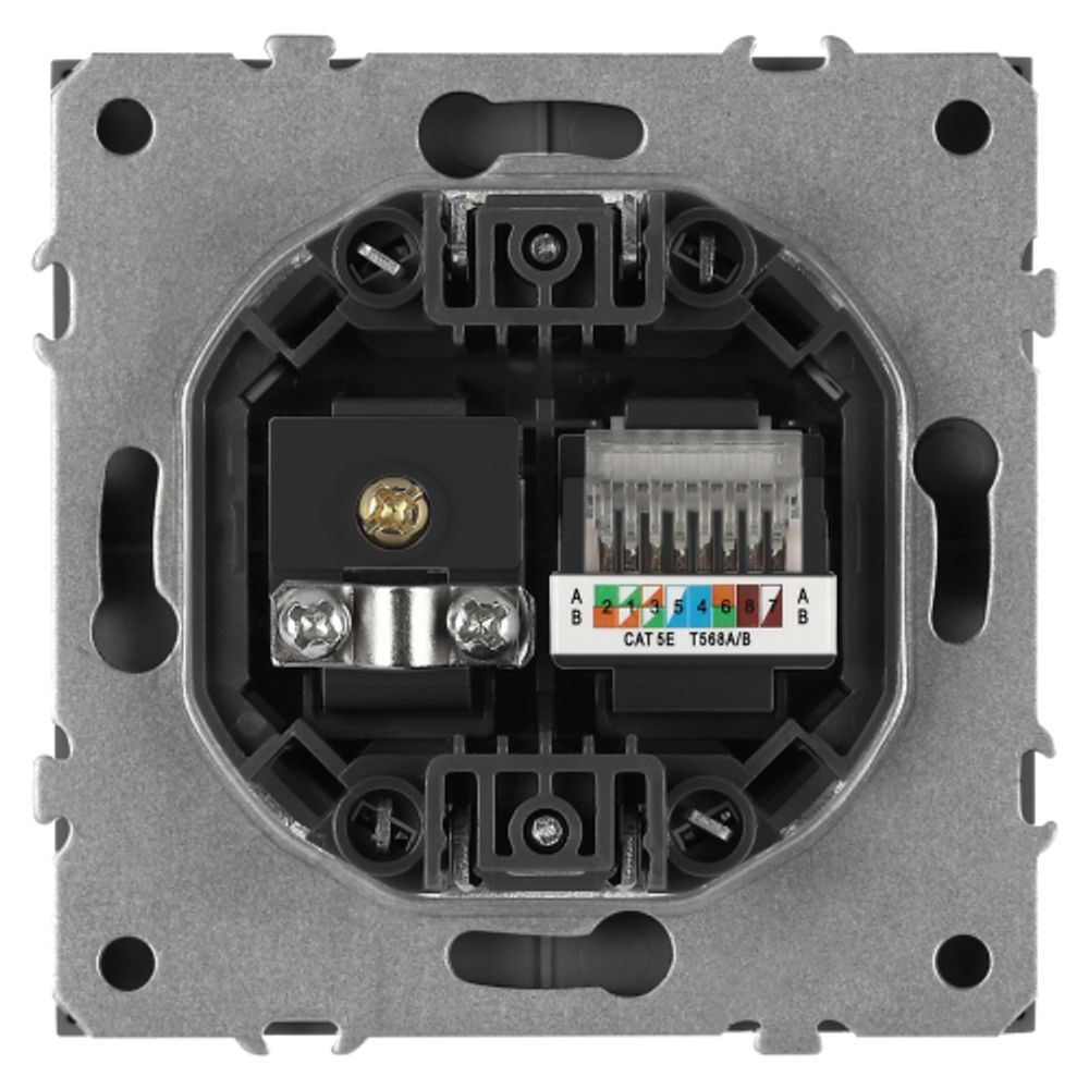 Розетка ЭРА Galaxy 15-3110-05 комбинированная RJ45+TV IP20 антрацит | Эра Galaxy