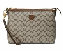 Сумка-мессенджер Gucci с переплетенными буквами G коричневый