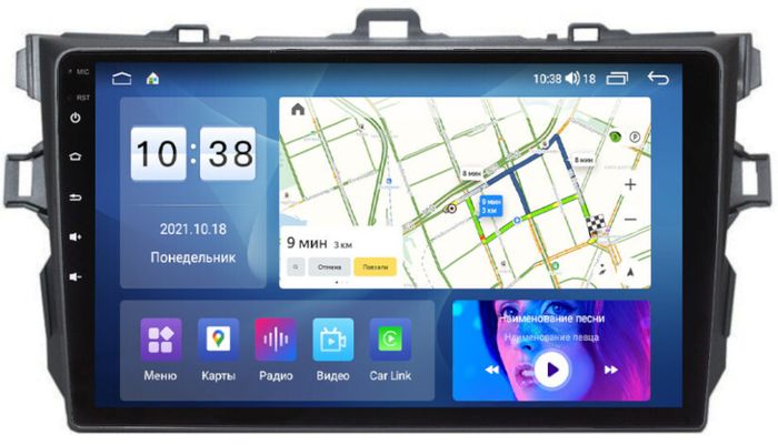 Магнитола для Toyota Corolla 2007-2013 - Parafar PF692UHD на Android 13, Быстрая, QLED, CarPlay, 4G SIM-слот