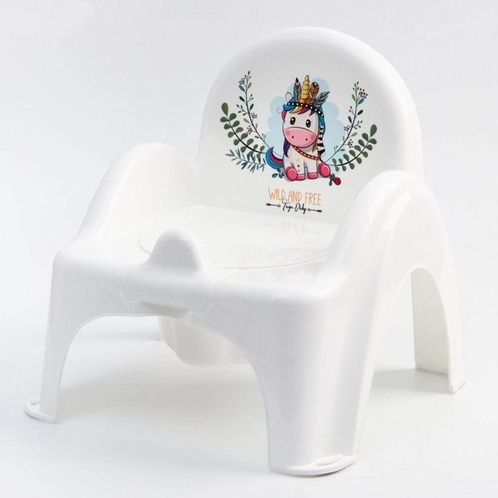 Горшок Стульчик  "ДИКИЙ ЗАПАД - ЕДИНОРОГ"  (white/pink-белый/розовый)