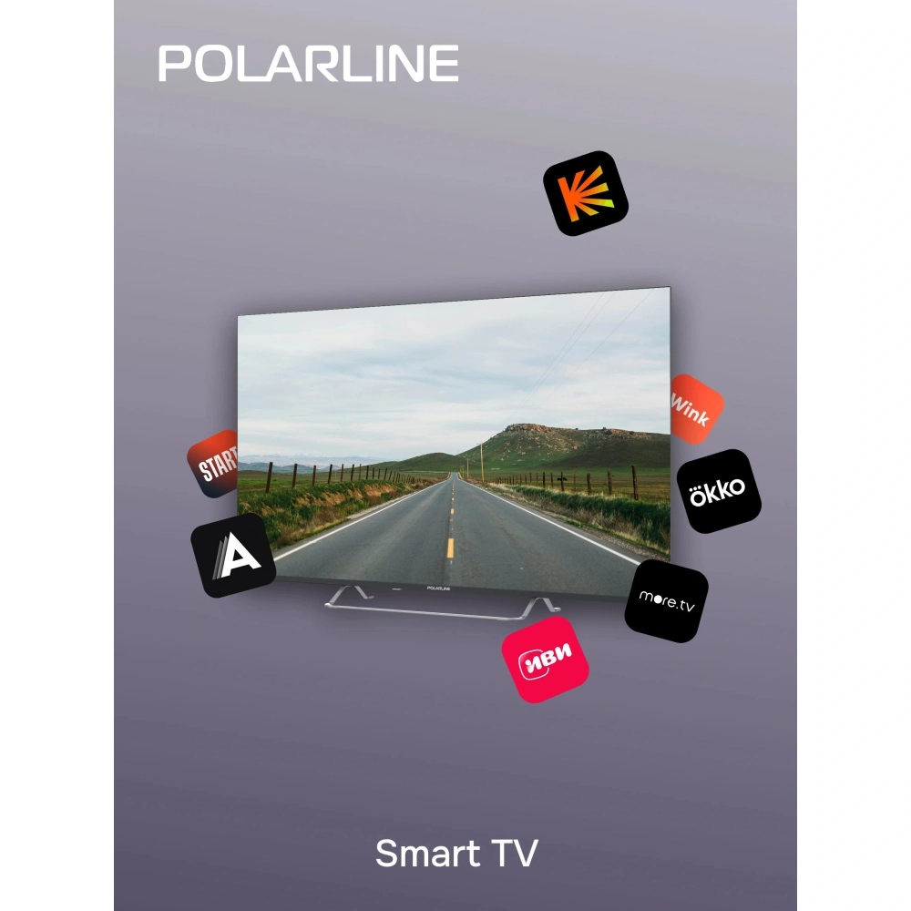 Телевизор PolarLine 65PQ71STC-SM 65" 4K Ultra HD QLED Smart Frameless черный/серебристый