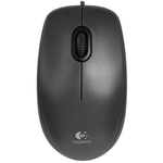 Мышь проводная Logitech M100R, 1000dpi, черный, Retail, 1.8м (910-005006)