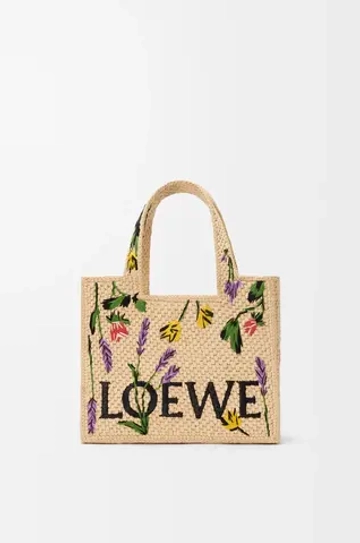 Loewe Маленькая сумка-тоут Font из рафии, натуральный